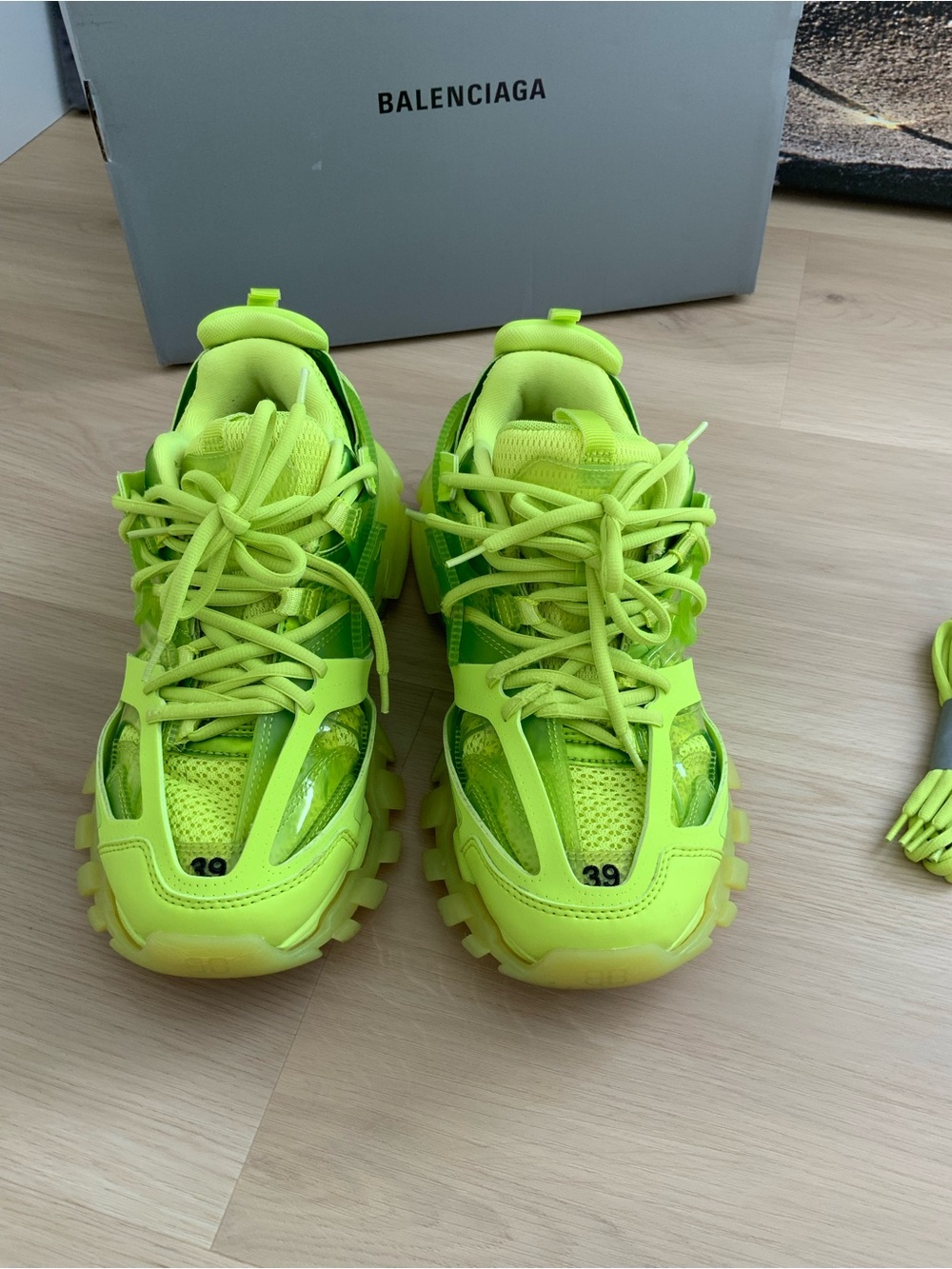 Balenciaga Neon Yellow Triple-Sole Trainer Sneakers - Picture 2 of 10